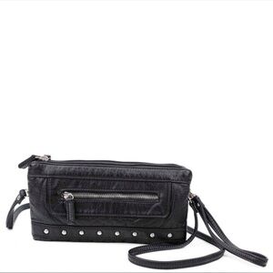 Black Ampere Vegan Leather Wristlet convertible Crossbody Bag | New in packaging